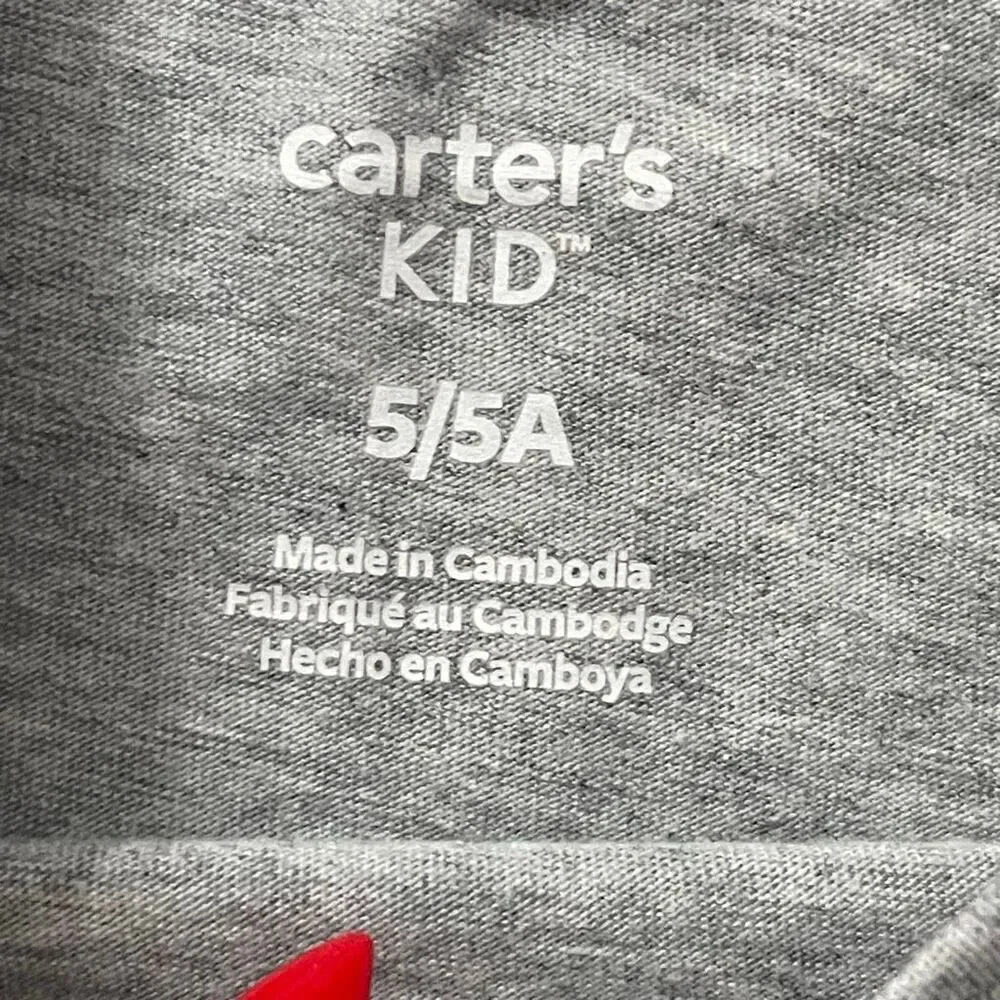 Carter’s 5T I Am Black History Toddler Graphic T-Shirt Gray Cotton Blend